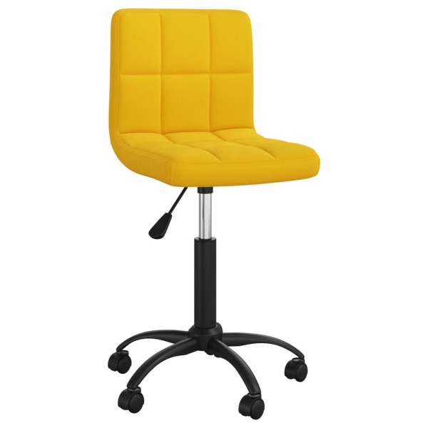 Silla de comedor giratoria de terciopelo amarillo mostaza D