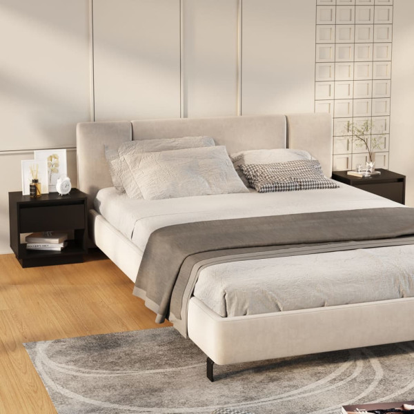 Mesitas de noche 2 uds madera contrachapada negro 45x34x44 cm Mesitas de noche 2 uds madera contrachapada negro 45x34x44 cm D