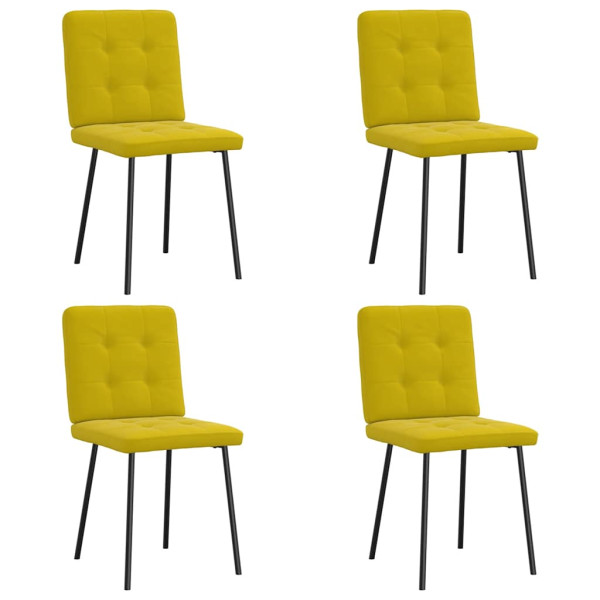 Sillas de comedor 4 unidades terciopelo amarillo D