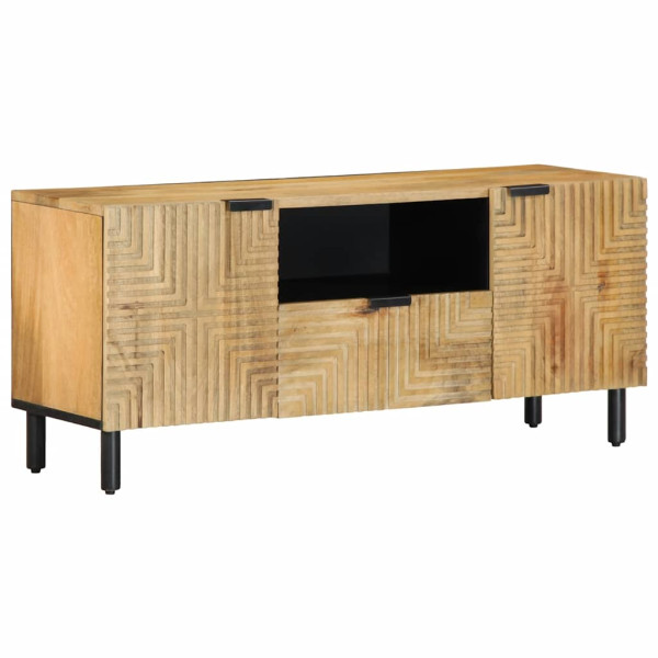Mueble de TV marrón 105x33x46 cm madera maciza mango Mueble de TV marrón 105x33x46 cm madera maciza mango D