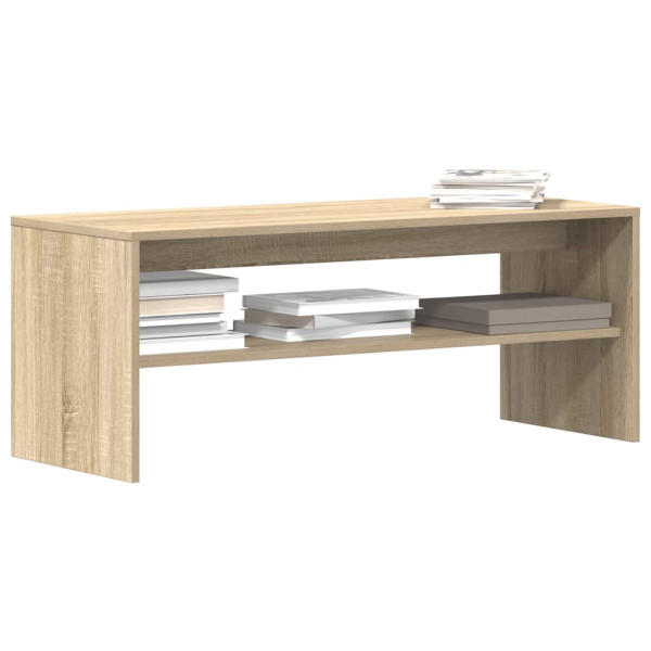 Mueble de TV madera contrachapada color roble 100x40x40cm Mueble de TV madera contrachapada color roble 100x40x40cm D