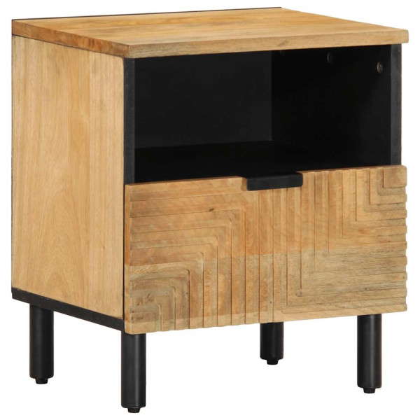 Mesilla de noche marrón 40x33x46 cm madera maciza mango D