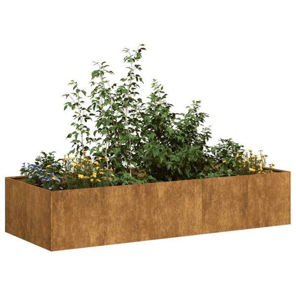 Jardinera oxidada 200x80x40 cm acero corten D