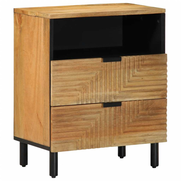 Mesilla de noche marrón 50x33x62 cm madera maciza mango D