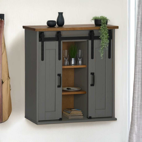 Armario colgante HALDEN 2 puerta correderas 75x22.5x70 cm gris D