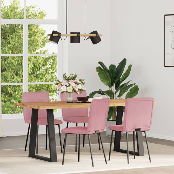 Sillas de comedor 4 unidades terciopelo rosa Sillas de comedor 4 unidades terciopelo rosa D