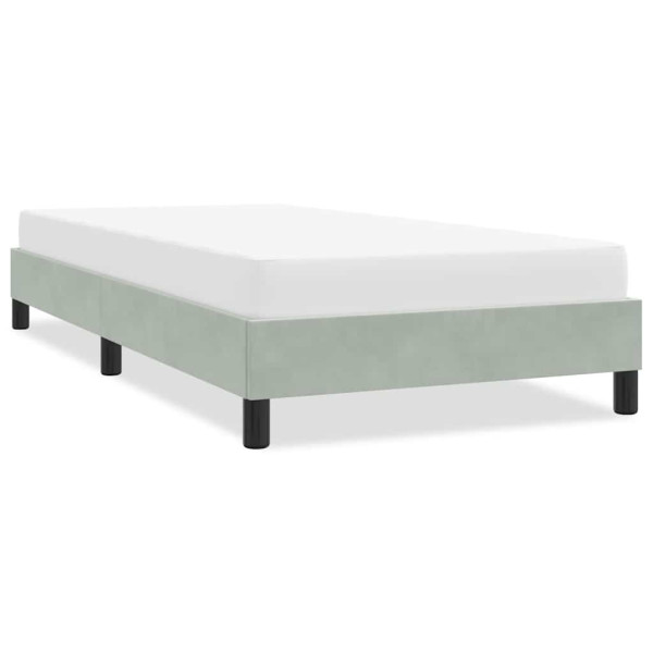 Estructura de cama sin colchón terciopelo gris claro 80x210 cm D
