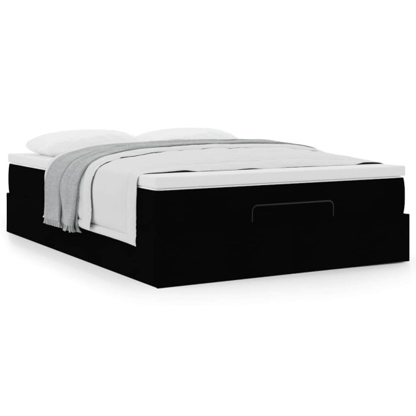 Estructura cama otomana colchón tela negra 140x190 cm Estructura cama otomana colchón tela negra 140x190 cm D