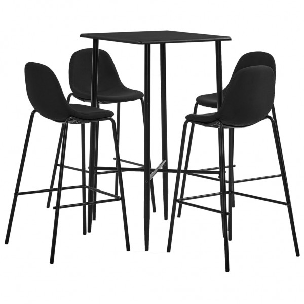 Conjunto de mesa alta e banquetas 5 peças tecido preto D