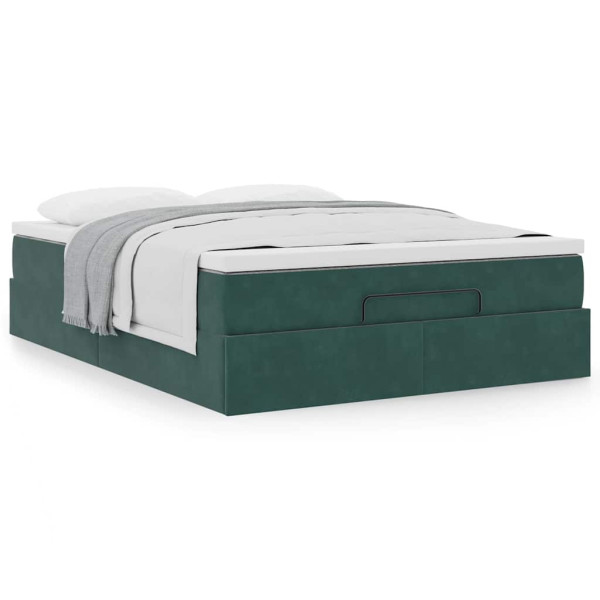 Estructura de cama otomana con colchón verde oscuro 140x200 cm Estructura de cama otomana con colchón verde oscuro 140x200 cm D