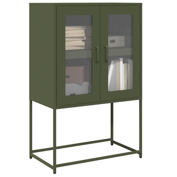 Aparador de acero verde oliva 68x39x107 cm Aparador de acero verde oliva 68x39x107 cm D