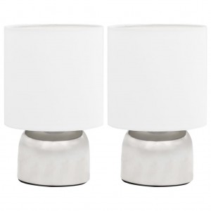 Lámparas de mesa táctiles 2 unidades blanco E14 H
