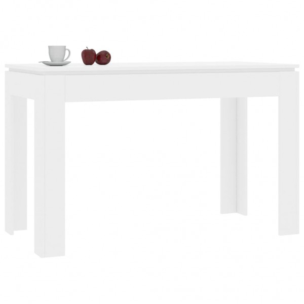 Mesa de jantar de aglomerado branco brilhante 120x60x76 cm D