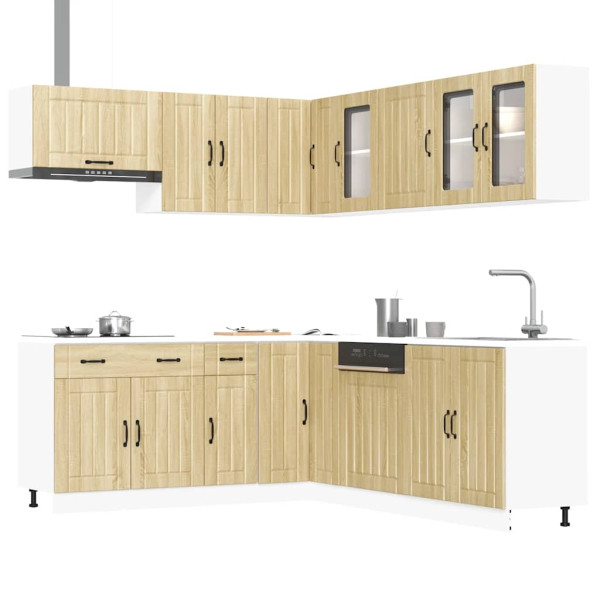Mueble cocina Lucca roble sonoma 11 pzas madera contrachapada Mueble cocina Lucca roble sonoma 11 pzas madera contrachapada D