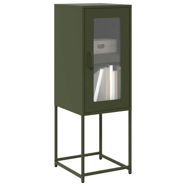 Aparador de acero laminado en frío verde oliva 36x39x107 cm D