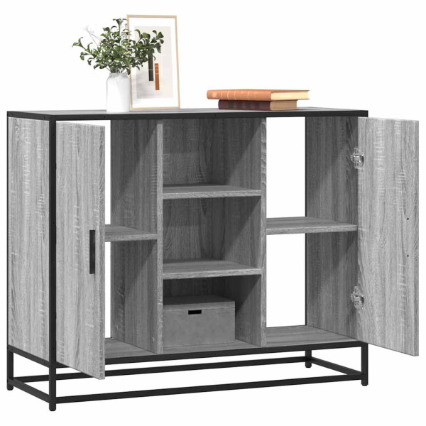 Aparador de madera de ingeniería gris Sonoma 92x35x76 cm D