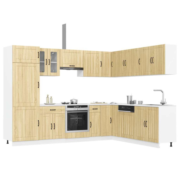 Mueble cocina Lucca roble sonoma 14 pzas madera contrachapada Mueble cocina Lucca roble sonoma 14 pzas madera contrachapada D