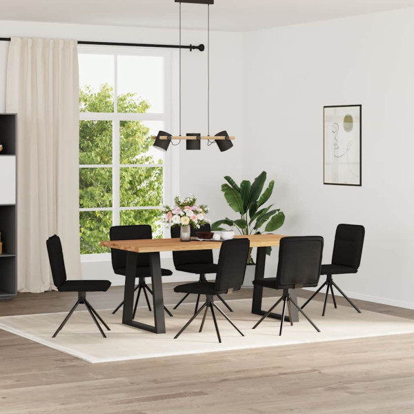 Sillas de comedor giratorias 6 unidades tela negras Sillas de comedor giratorias 6 unidades tela negras D