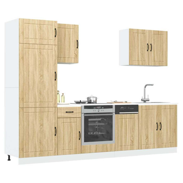 Mueble cocina Kalmar roble sonoma 7 pzas madera contrachapada Mueble cocina Kalmar roble sonoma 7 pzas madera contrachapada D