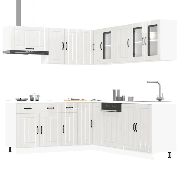 Mueble cocina Lucca blanco brillo 11 pzas madera contrachapada Mueble cocina Lucca blanco brillo 11 pzas madera contrachapada D