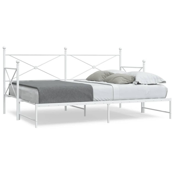 Diván con nido sin colchón blanco 90x190 cm acero Diván con nido sin colchón blanco 90x190 cm acero D