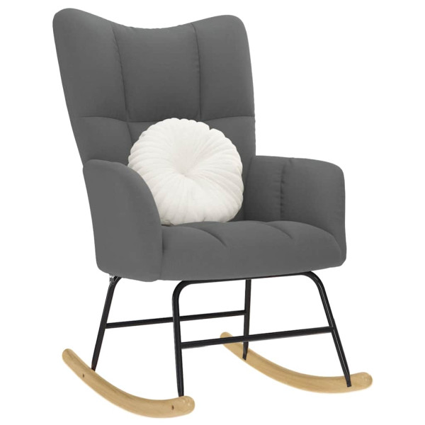 Silla mecedora de tela gris oscuro D