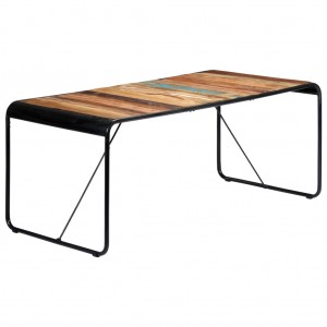 Mesa de jantar de madeira maciça reciclada 180x90x76 cm D