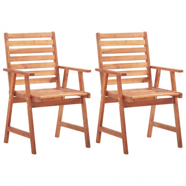 Cadeiras para refeições externas de madeira maciça de acácia D