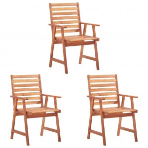 Cadeiras de jantar externas de madeira maciça de acacia D
