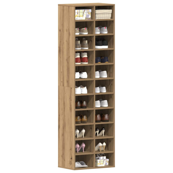 Zapatero de madera contrachapada roble artisian 54x34x183 cm D