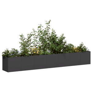 Jardinera de acero laminado en frío negro 280x40x40 cm D