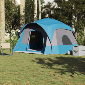 Tienda de campaña familiar para 6 personas impermeable azul D