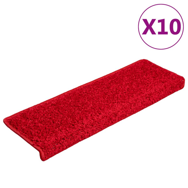 Alfombrilla escalera 20 uds 65x21x4 cm rojo D