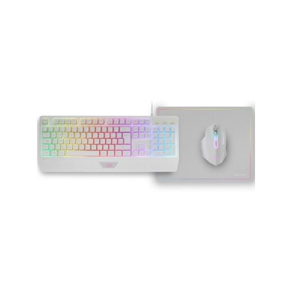 Pack gaming mars gaming mcp124/ teclado h-mech  + ratón óptico + alfombrilla/ blanco D