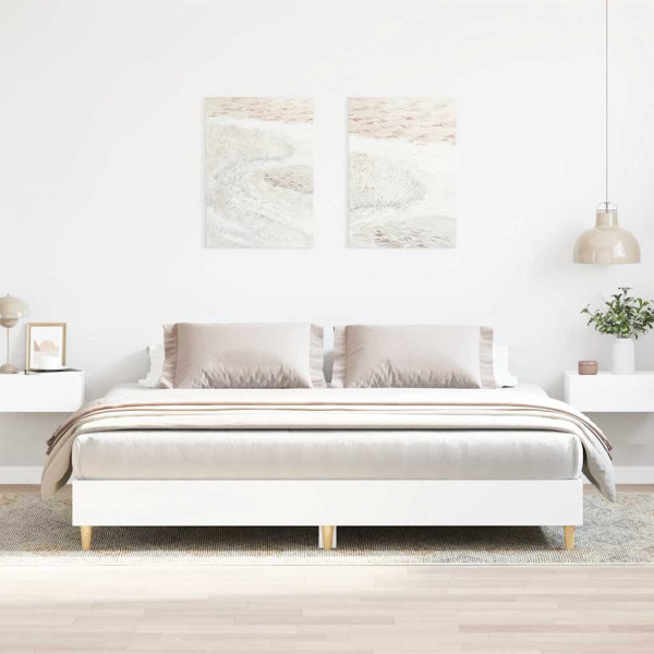 Estructura de cama sin colchón blanca 200x200 cm D