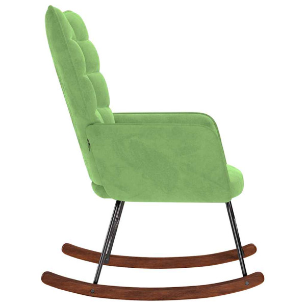 Silla mecedora de terciopelo verde claro M 5