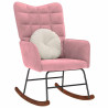 Silla mecedora de terciopelo rosa 1