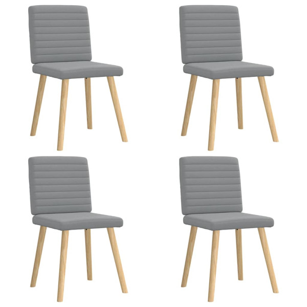 Sillas de comedor 4 unidades tela gris claro Sillas de comedor 4 unidades tela gris claro D