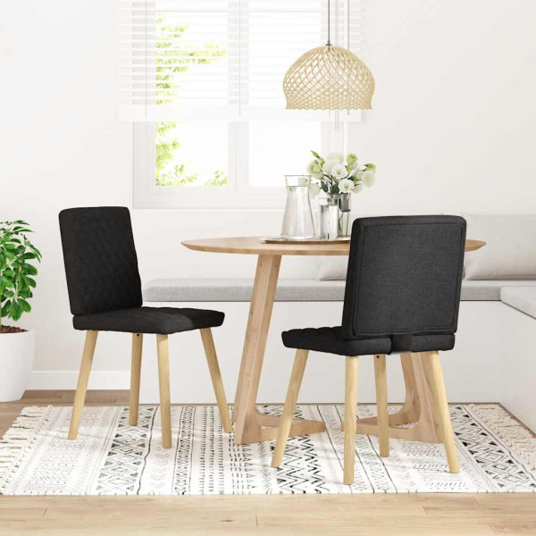 Sillas de comedor 2 unidades tela negro Sillas de comedor 2 unidades tela negro D