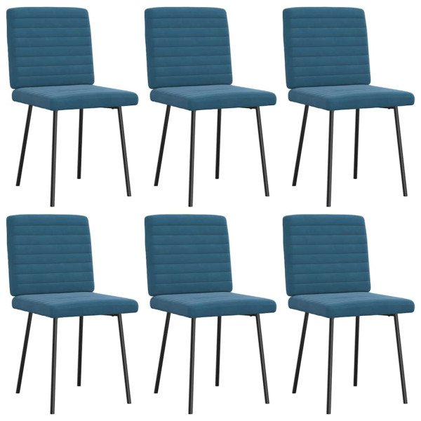 Sillas de comedor 6 unidades terciopelo azul Sillas de comedor 6 unidades terciopelo azul D