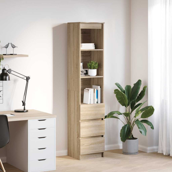 Aparador alto roble Sonoma 37.5x35x180 cm madera de ingeniería D