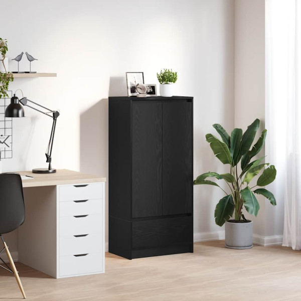 Armario con cajón de roble negro 55.5x34x119.5 cm D