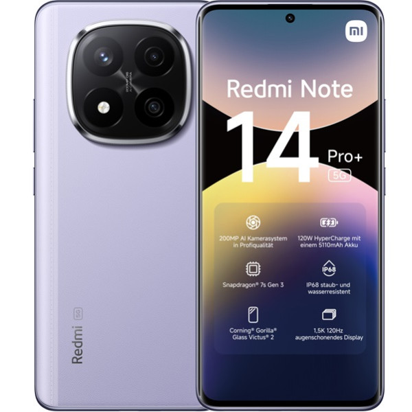 Xiaomi Redmi Note 14 Pro+ 5G dual sim 8GB RAM 256GB violeta D