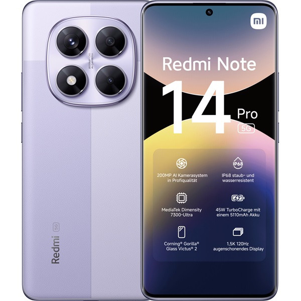 Xiaomi Nota do Redmi 14 Pro 5G dual sim 8GB RAM 256GB violeta D