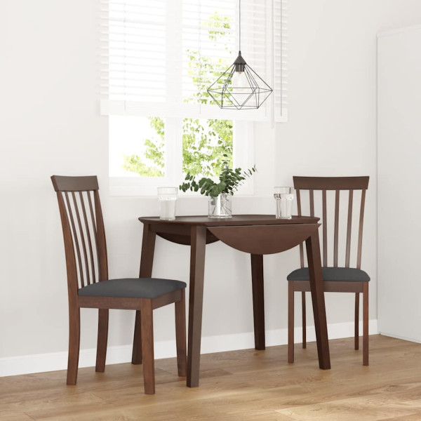 Sillas de comedor con cojines 2 uds madera maciza marrón caucho Sillas de comedor con cojines 2 uds madera maciza marrón caucho D