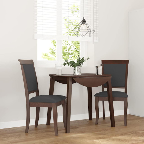 Sillas de comedor con cojines 2 uds madera maciza marrón caucho Sillas de comedor con cojines 2 uds madera maciza marrón caucho D
