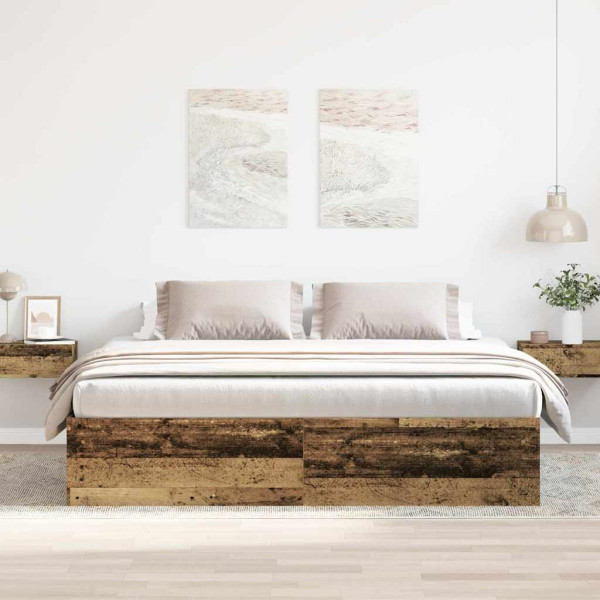 Estructura de cama sin colchón madera antigua 180x200 cm Estructura de cama sin colchón madera antigua 180x200 cm D