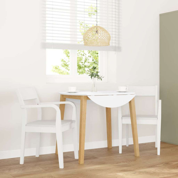 Sillas de comedor 2 unidades madera maciza de caucho blanco Sillas de comedor 2 unidades madera maciza de caucho blanco D