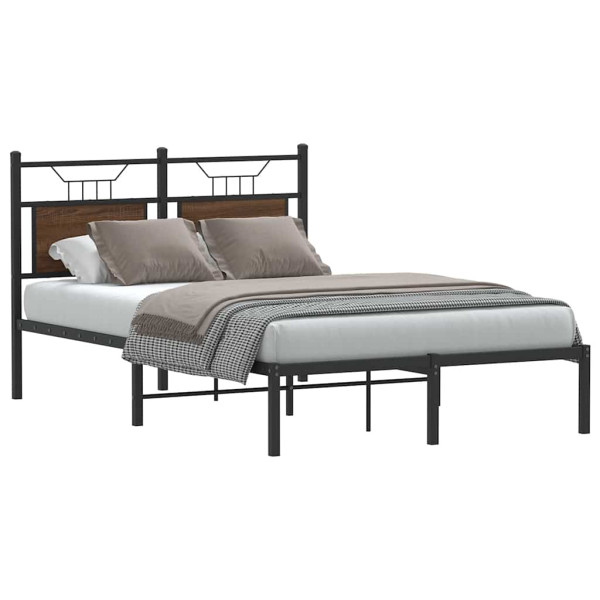 Estructura de cama sin colchón madera marrón roble 120x190 cm Estructura de cama sin colchón madera marrón roble 120x190 cm D