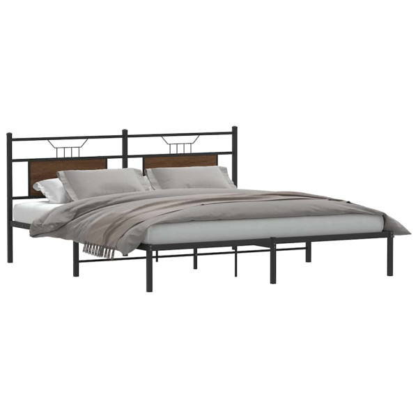 Estructura de cama sin colchón roble marrón 183x213 cm Estructura de cama sin colchón roble marrón 183x213 cm D